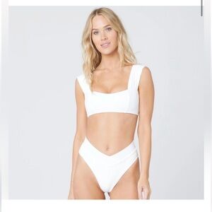 L*Space White Bikini bottoms size large ✨NWT